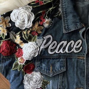 floral oversized jean jacket